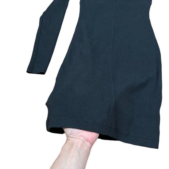 Nike Air Women's Size‎ XS Ribbed Bodycon Dress DM6057-010 Black 1/2 Zip - Picture 4 of 7